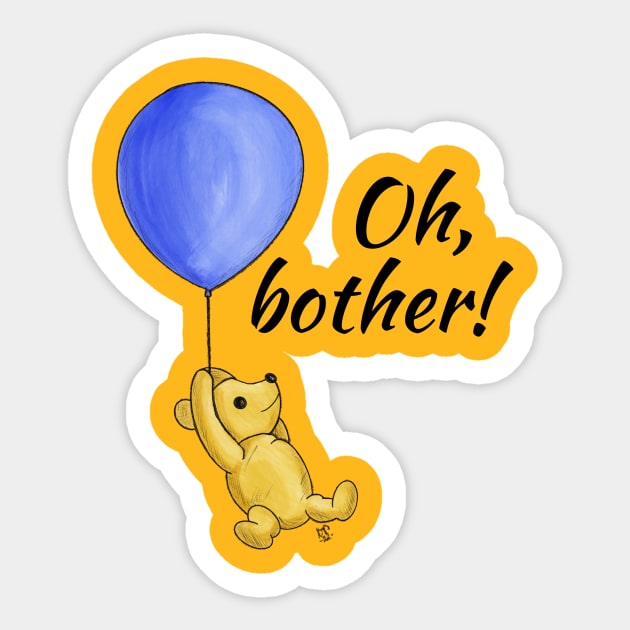 Oh, bother! - Winnie The Pooh and the balloon Sticker by Alt World Studios
